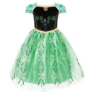 HAWEE Toddler Girls Princess Dress Anna Costume Snow Party Cosplay Fancy Anna Dress with Accessories